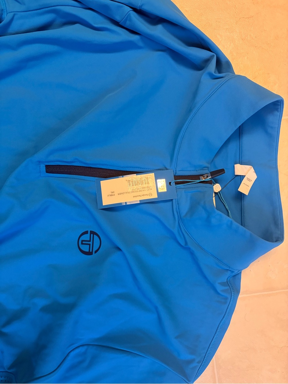 Sergio Tacchini Electric Blue Performance Quarter-Zip Jacket